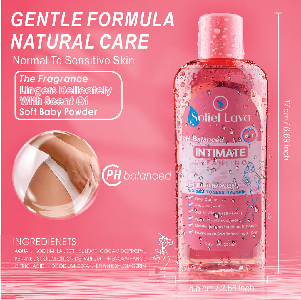 Feminine Wash Vaginal Wash for Intimate Gentle &amp; pH Balanced 250ml / 8.45 Oz Blocks Odor for Daily Freshness